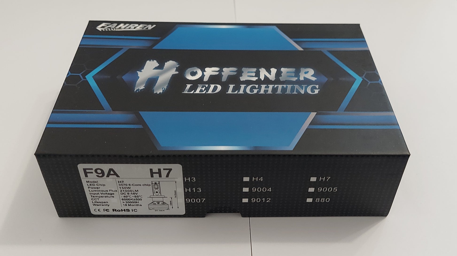 Set 2 becuri LED H7, F9A, can-bus, 150W,6000k, 30.000h, 11000Lm, 12V - SoareOnline