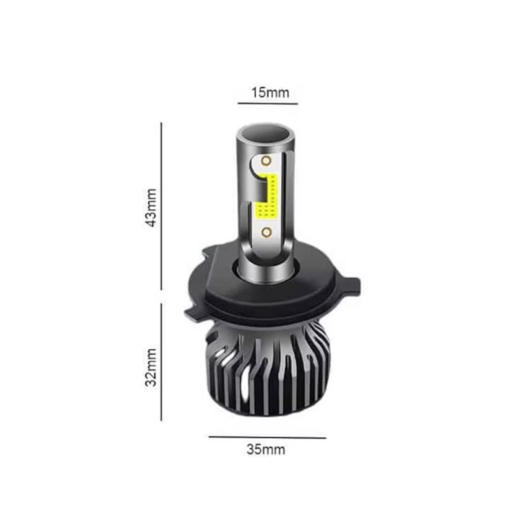 Becuri cu Led auto pentru faruri H4 super white F2 , DC 12-24V - 8000 Lumeni, IP67 6000k, led CSP - SoareOnline