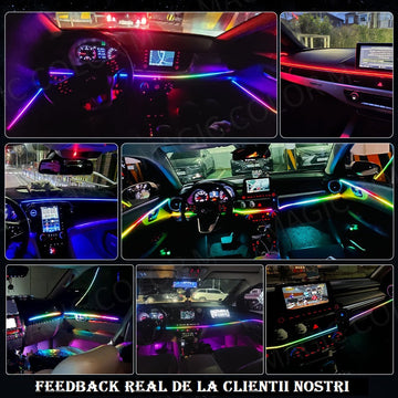 Banda fir neon RGB, Symphony, Soareonline@, lumina ambientala auto, control din aplicatie telefon sau telecomanda lungime 1.2m