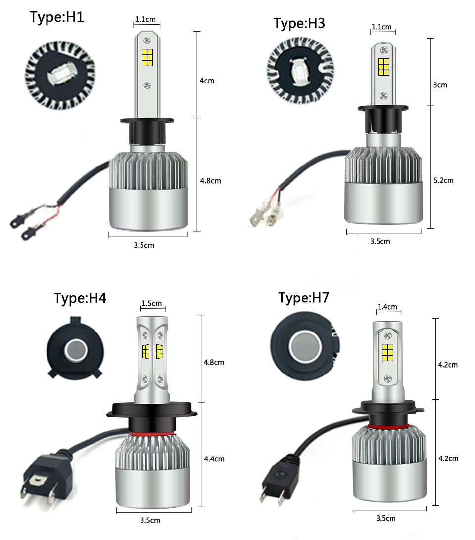 Set 2 LED-uri Auto H7 6500K 72w8000 lumeni - SoareOnline