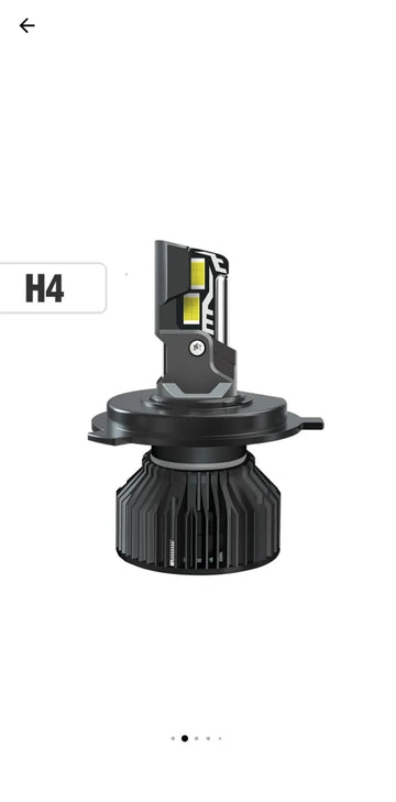 Set 2 becuri LED H4 T55 mini, 180W, Canbus, 60mm, fara eroare, 23000Lm, 6000K, +400%