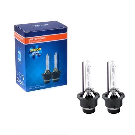 Set 2 Becuri auto Xenon pentru far, D2S , 35W, 6000K, White Knight, Super Vision, lumina alba - SoareOnline