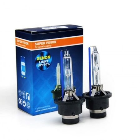 Set 2 Becuri auto Xenon pentru far, D2S , 35W, 6000K, White Knight, Super Vision, lumina alba - SoareOnline