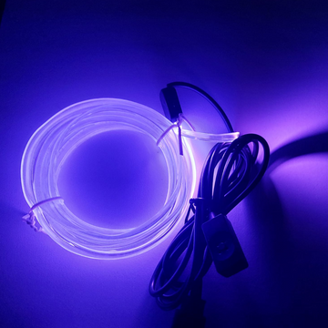 Banda LED Neon auto RGB cu 7 Culori, Alimentare USB pentru Lumini Interioare 3m