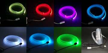 Lumini ambientale auto LED RGB, conectare USB cu telecomanda pe fir, 2 metri, BMW, AUDI, VW